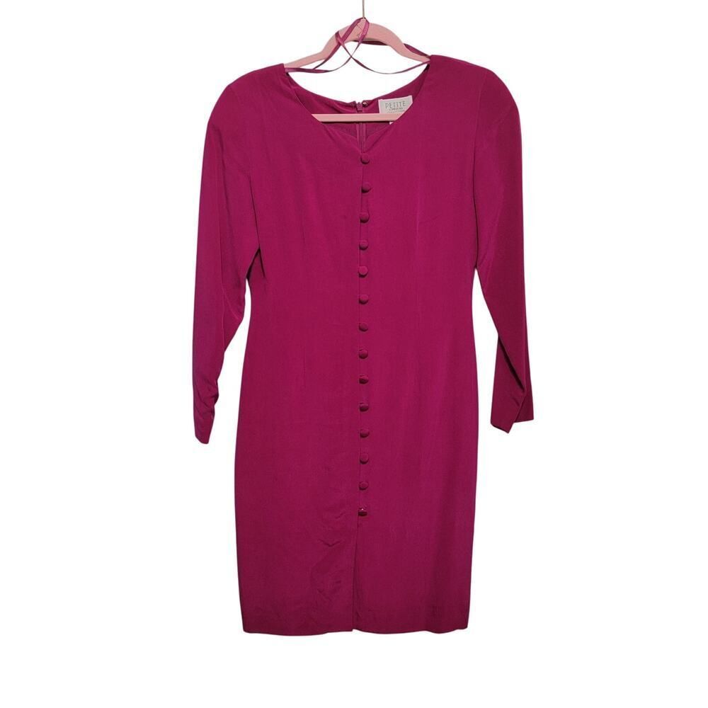 80s Fushia Silk Dress